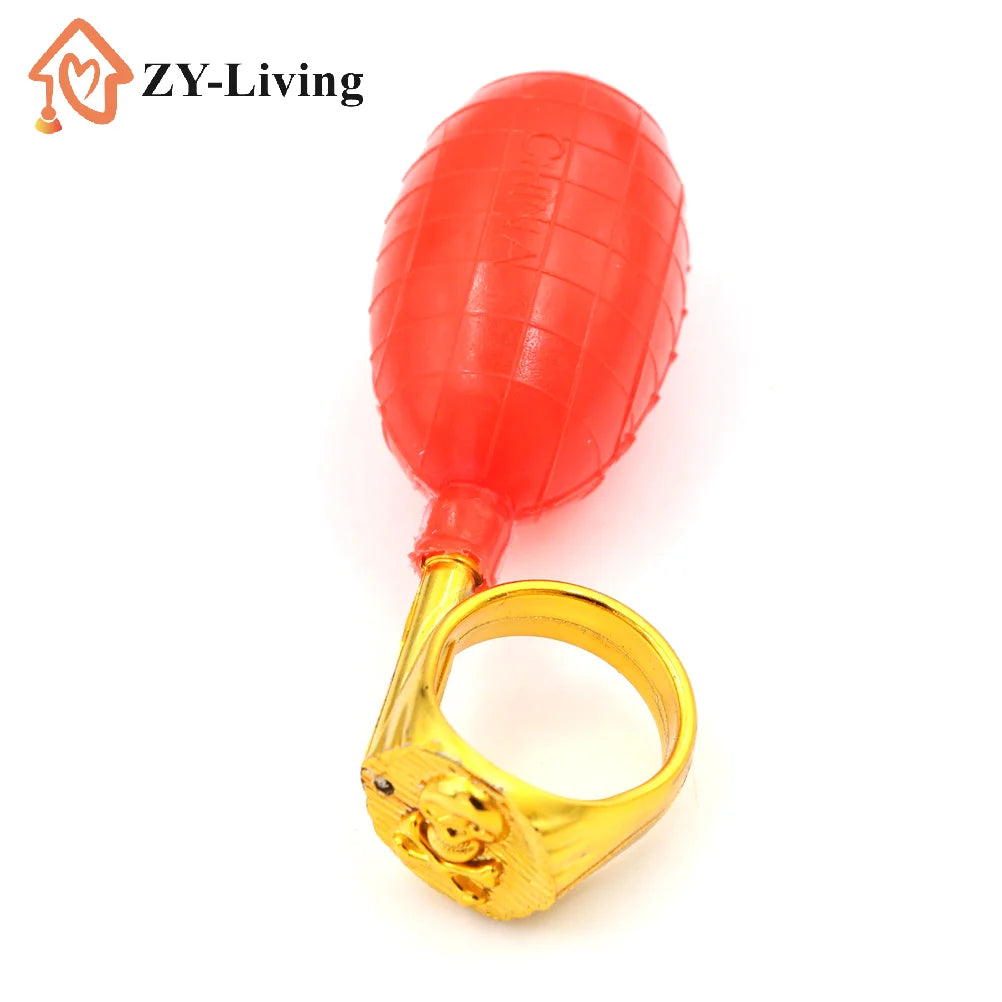 1Pcs Funny Prank Jokes Fool's Day Water Ring Spray Squirt Ring Tricky Toy Quake