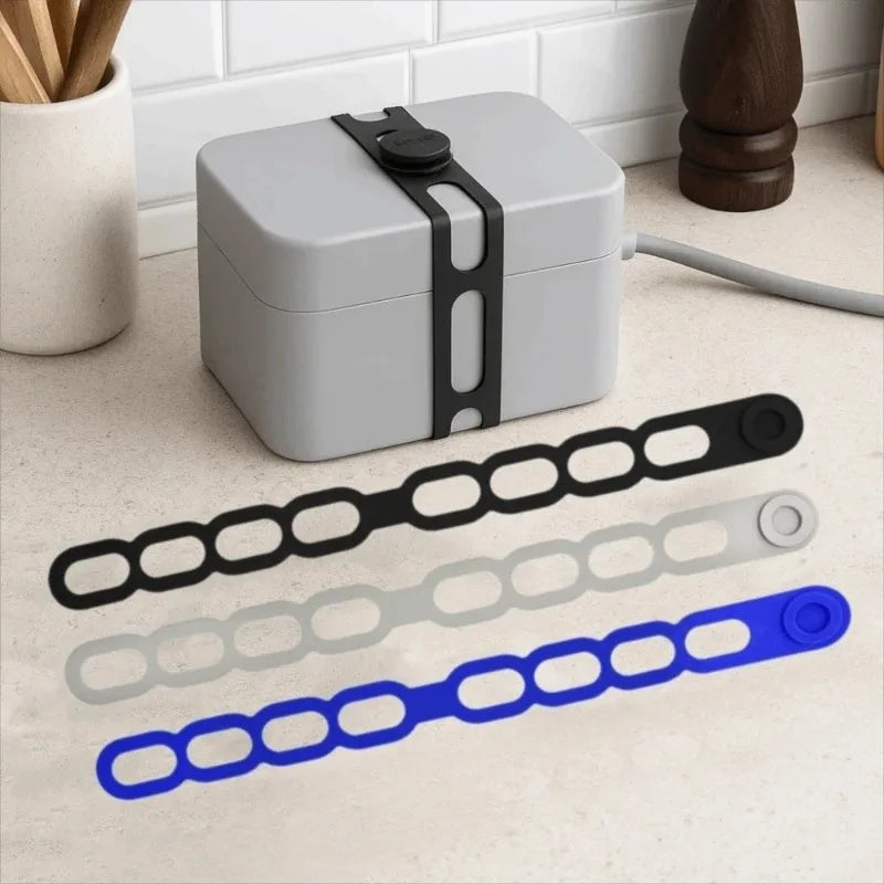 1Pc Stretchable Silicone Lid Strap Splash-Proof Leak-Proof Reusable Fixing Band Safe Material for Dishes Quake