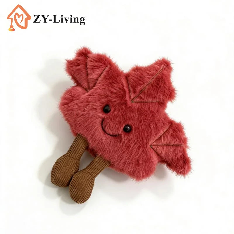 1Pcs Cute Cartoon Maple Leaf Doll Plush Keychain - Backpack Bag Decor ,Toy Gift for Kid Quake