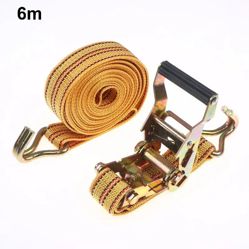 1Pce Heavy Duty Ratchet Tie Down Straps 2/3/4/6M Long Double Hook Lashing Belt For Truck Cargo Securing Transport Binding Quake 600cm