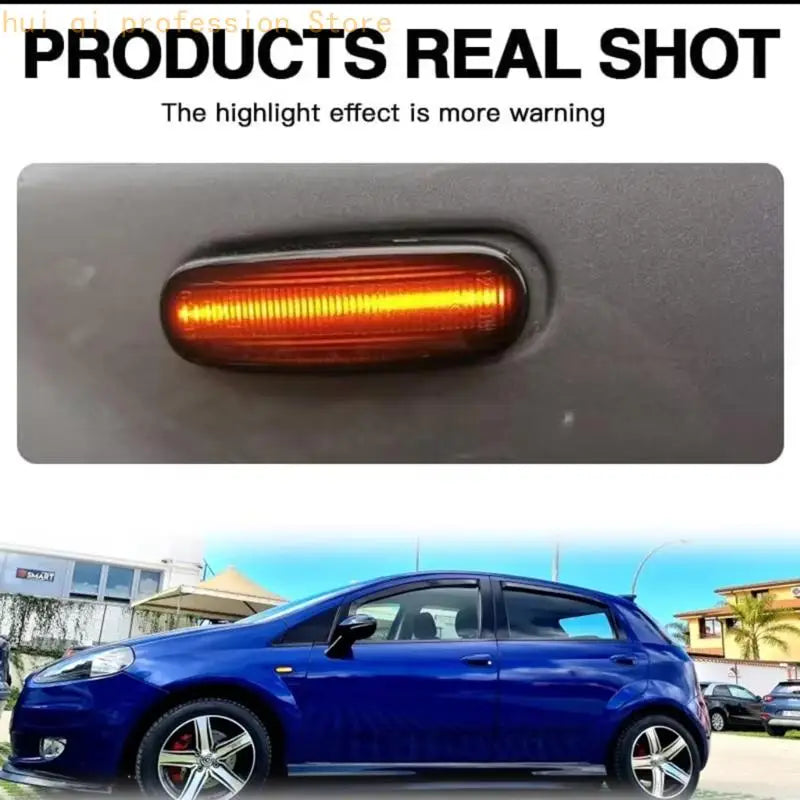 Sequential LED Side Lamp Pair with Smoked Lens Styling for Panda 169 H8WE Quake