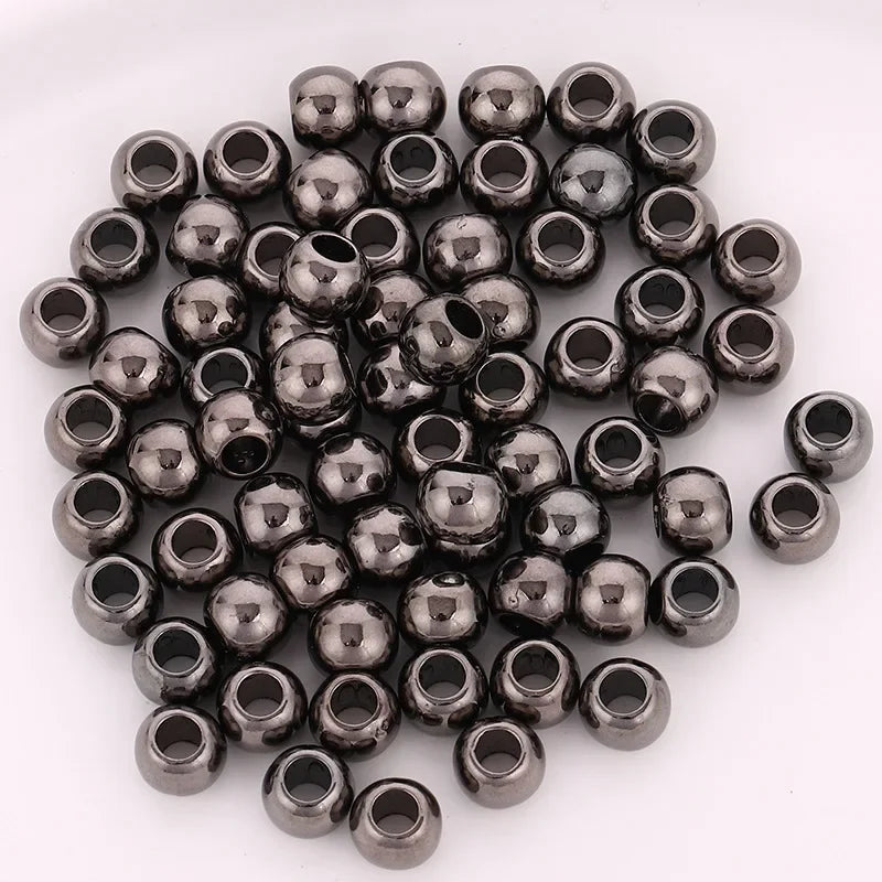 50pcs/Lot 8mm Gold Silver Hair Braid Beads Dreadlocks Hair Ring Braid Dreads Dreadlock Beads Cuffs Clips Approx 4mm Hole Quake 50pcs 8mm NO.5