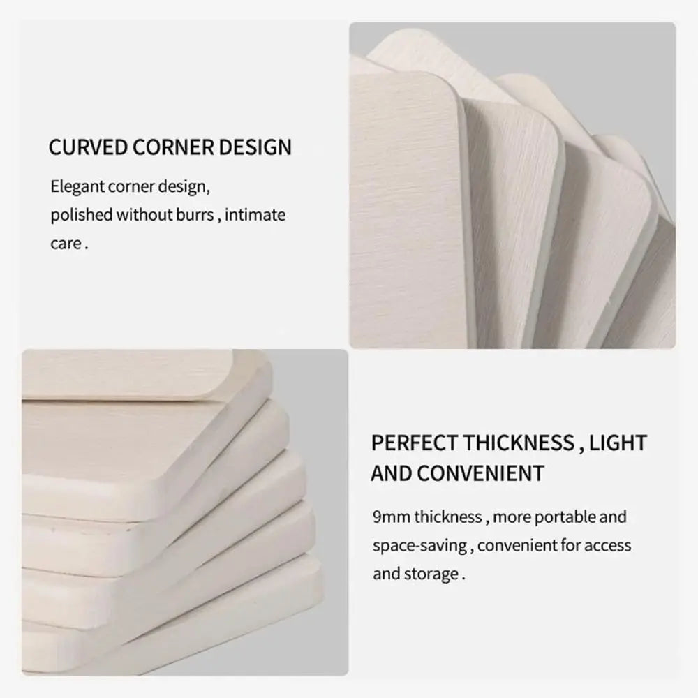 New Quick Drying Diatomite Coaster Thickened Non-slip Heat Resistant Mat Dampproof Heat Resistant Cup Pads Placemats Bathroom Quake