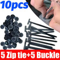 Nylon Cable Tie Buckle Universal Car Fender Trunk Engine Guard Panel Wire Management Secure Auto Fastener Screw Replacement Clip Quake 5Sets(10Pcs)