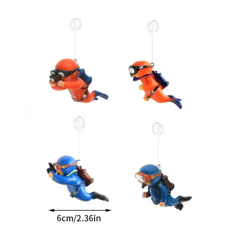 Floating Diver Aquarium Ornament - Realistic Submarine Diver Decoration for Fish Tank, Adds Fun & Style to Your Aquatic Setup Quake