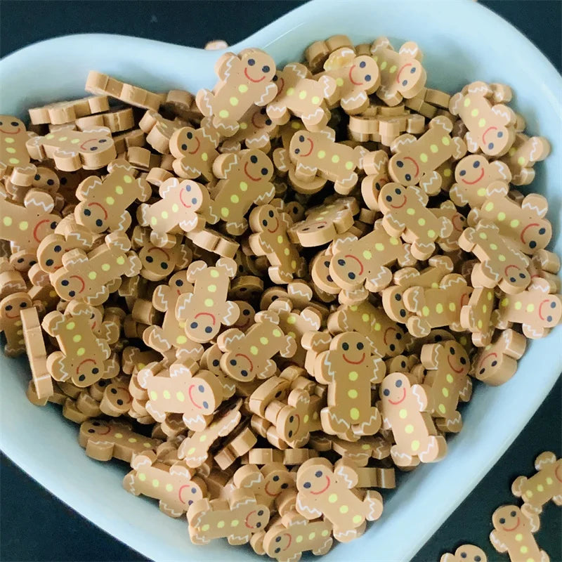 50g Christmas Series Slices Gingerbread man Penguins Polymer Clay Soft Pottery Sprinkles for DIY Crafts Filling Accessories Quake 10mm 1