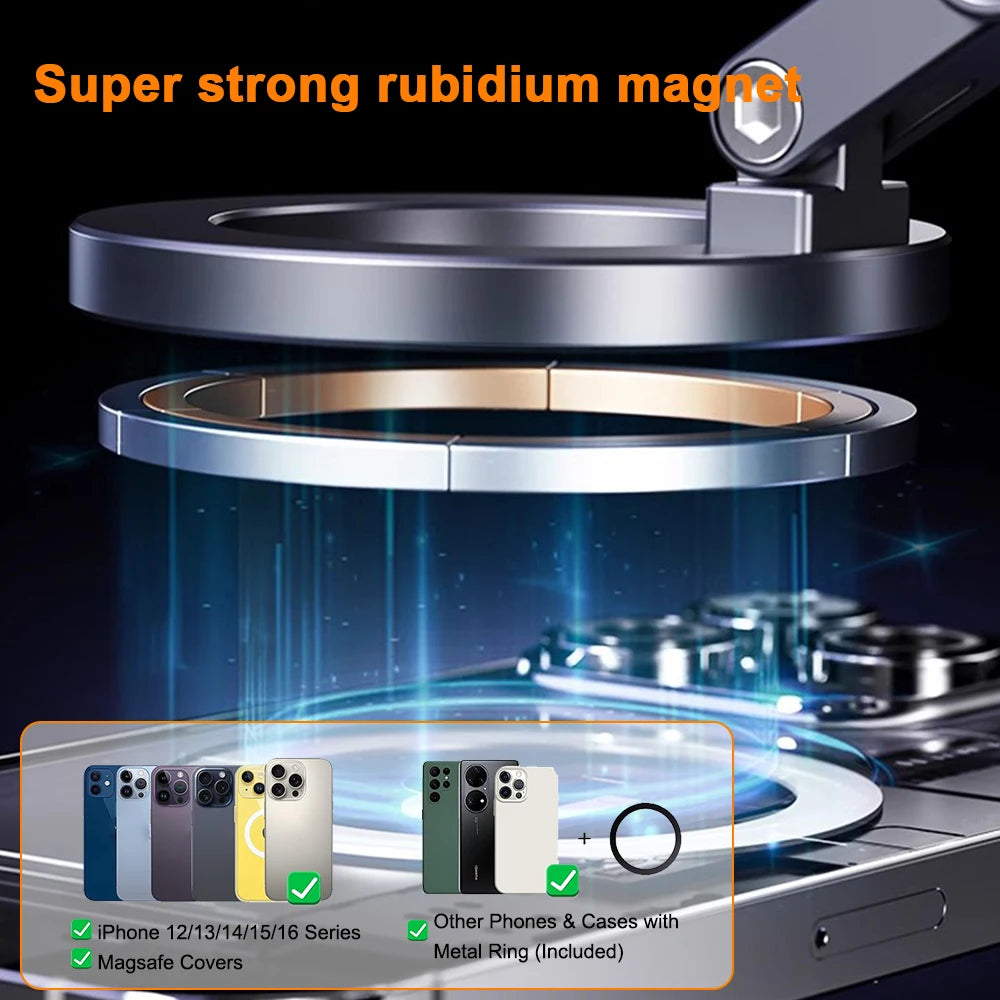 X93 Magnetic Phone Holder Rotating Folding Electric Vacuum Suction Mag Stand For Car Navigation Gym Kitchen Streaming Bracket Quake