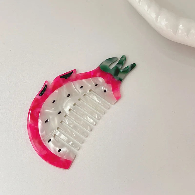 Acetic Acid Wide Tooth Comb Cute Cartoon Animal Detangling Hair Brush Dog Swan Pattern Small Pocket Comb Salon Hair Accessories Quake 25 9.9cmx6cm