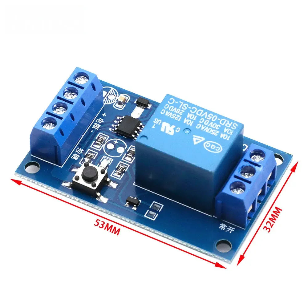 Bistable Relay Module 5V/12V Single Button Self-locking Start-Stop Switch for Car Modification with Key Control Quake