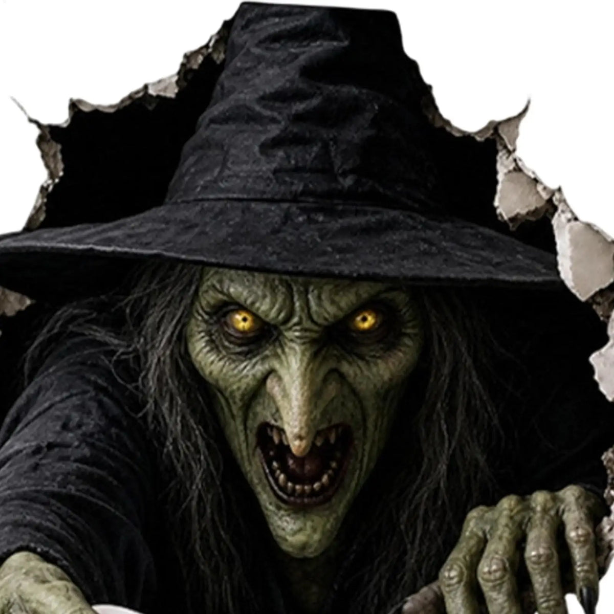 2DHalloween Toilet Decal Holiday Horror Bathroom Decal Break Through Wall Toilet Tank Sticker for Indoor Home Apartment Bathroom Quake