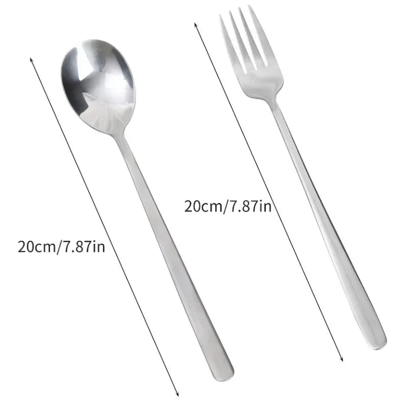 Long Handle Spoon Fork Stainless Steel Cutlery Tea Coffee Rice Scoops Dumpling Porridge Soup Spoon Restaurant Kitchen Tableware Quake