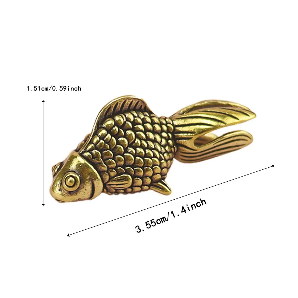 Goldfish Statue Collectable Antique Ornament for Office Bedroom Tabletop Quake
