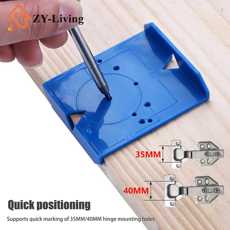 2Pcs Hinge Drilling Locator Cabinet Door Hinge Punching Positioning Ruler Template Woodworking Hinge Installation Auxiliary Tool Quake