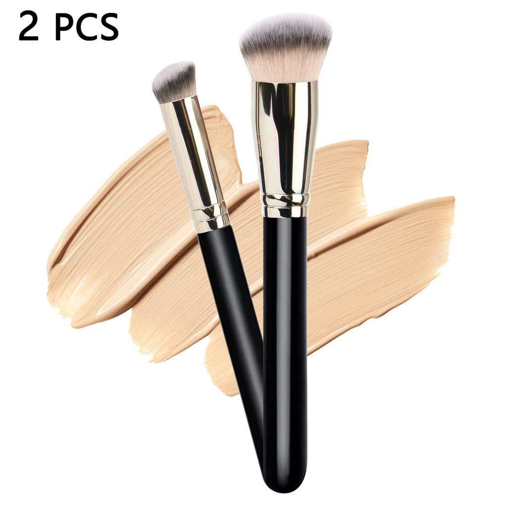 2 PCS Makeup Brush Professional Foundation Brush and Concealer Brush Quake 2pcs