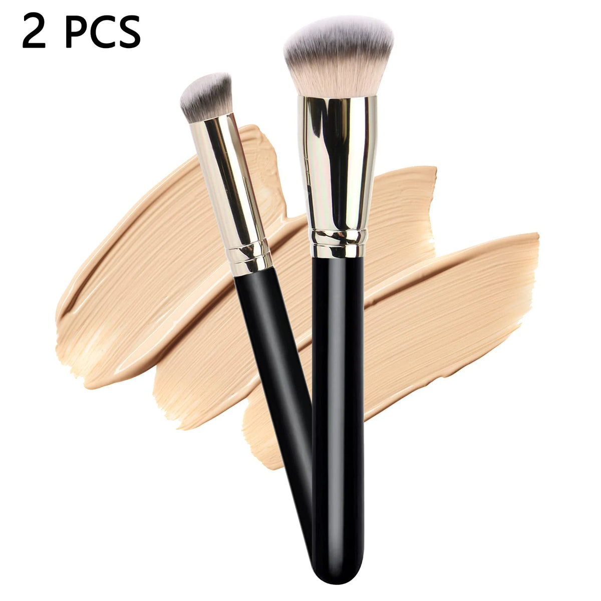 2 PCS Makeup Brush Professional Foundation Brush and Concealer Brush Quake 2pcs