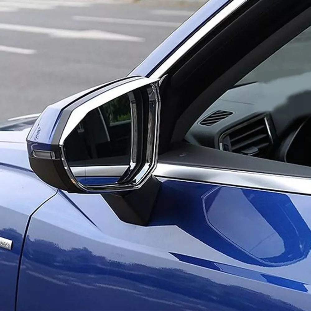For Audi Q3 2019-2023 2x Car Sticker ABS Exterior Side Mirror Rain Eyebrow Frame Trim Decorative Accessories Auto Part Chrome Quake