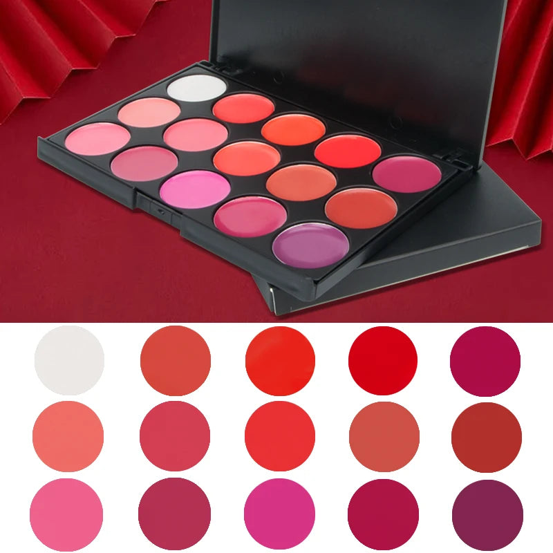 15 Colors Lipstick Palette Matte, Moisturizing And Non Fading, Non Stick Cup, Makeup Tray Easy To Color Ideal Valentine's Gift Quake