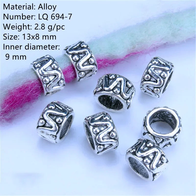 5pcs Hair Dreadlock Jewelry Hair Little Braids Decoration Beaded Bead Wig Headdress Hair Accessories Styling Tool Braiders Stuff Quake LQ694-7