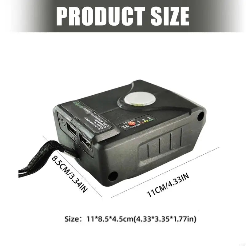 Battery Adapter for 18V 21V Battery Pack, Double USB Output with LED Light, Power Converter for Phones,Camping Gear Devices K1KF Quake