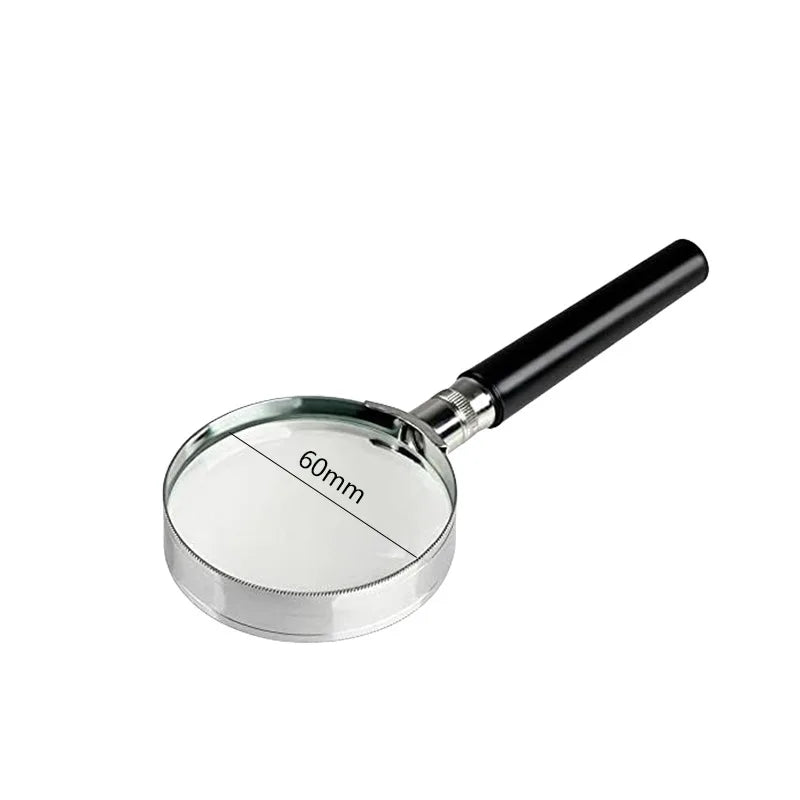 High-end Handheld Magnifying Glass Classic 5x Semi Metallic Circular 60mm for High-definition Jewelry Appraisal Reading Quake 1PC 5X