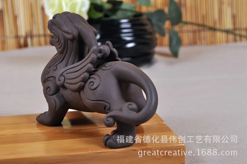 Yixing Purple Clay Tea Pet Purple Clay Flying Apsaras Pixiu Purple Clay Sculpture Ornaments All Store Mixed Batch Quake