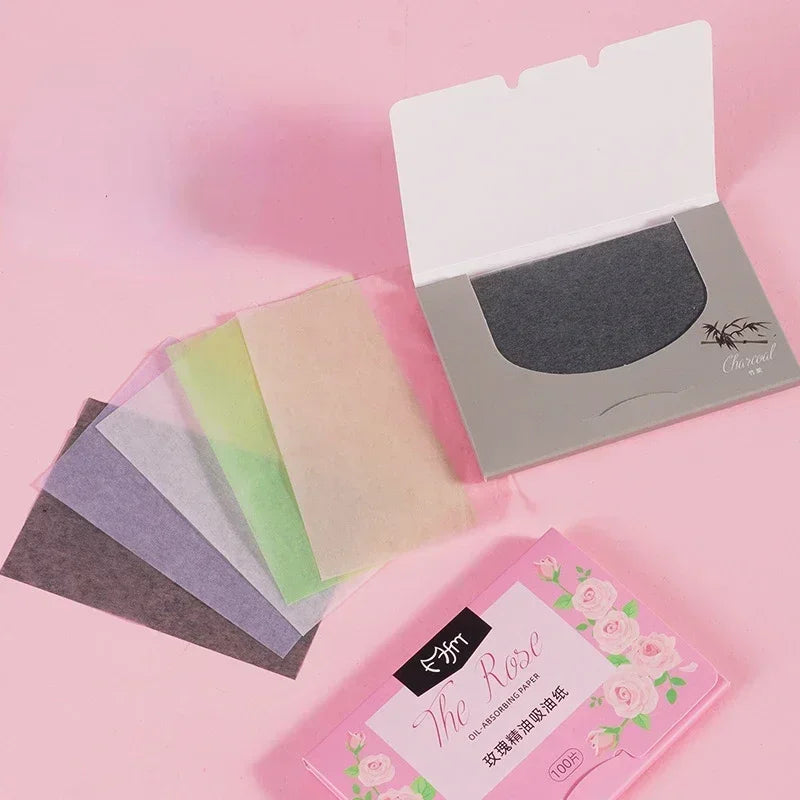 100pcs/set Portable Facial Oil Blotting Paper Matte Face Wipes Oil Control Face Cleaning Oil-absorbing Makeup Tools Accessories Quake