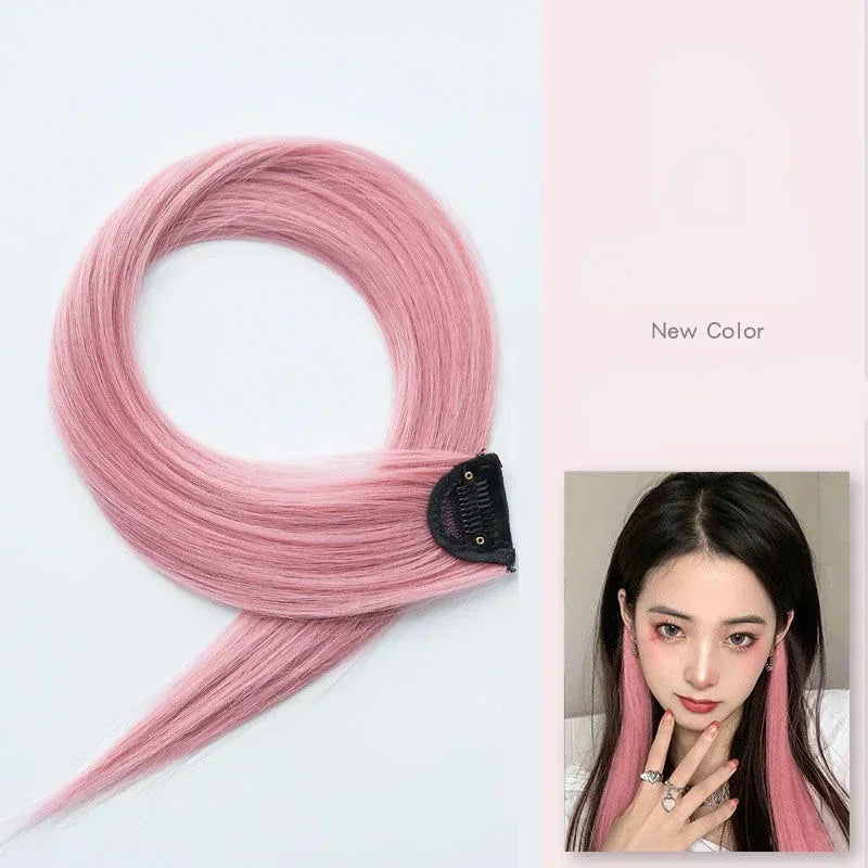 DIY Colored Hair Styling Clips Long Straight Hanging Ear Hairpin Hairpieces Women Natural Hair Braiding Clip Fake Hair Piece Quake YHF
