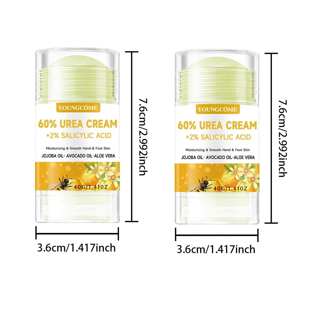 60% Urea Cream +2% Salicylic Acid Foot Cream Deodorant Stick Anti Sweating Keep Drying Fragrance Remove Foot Odor Moisturizing Quake 2pcs