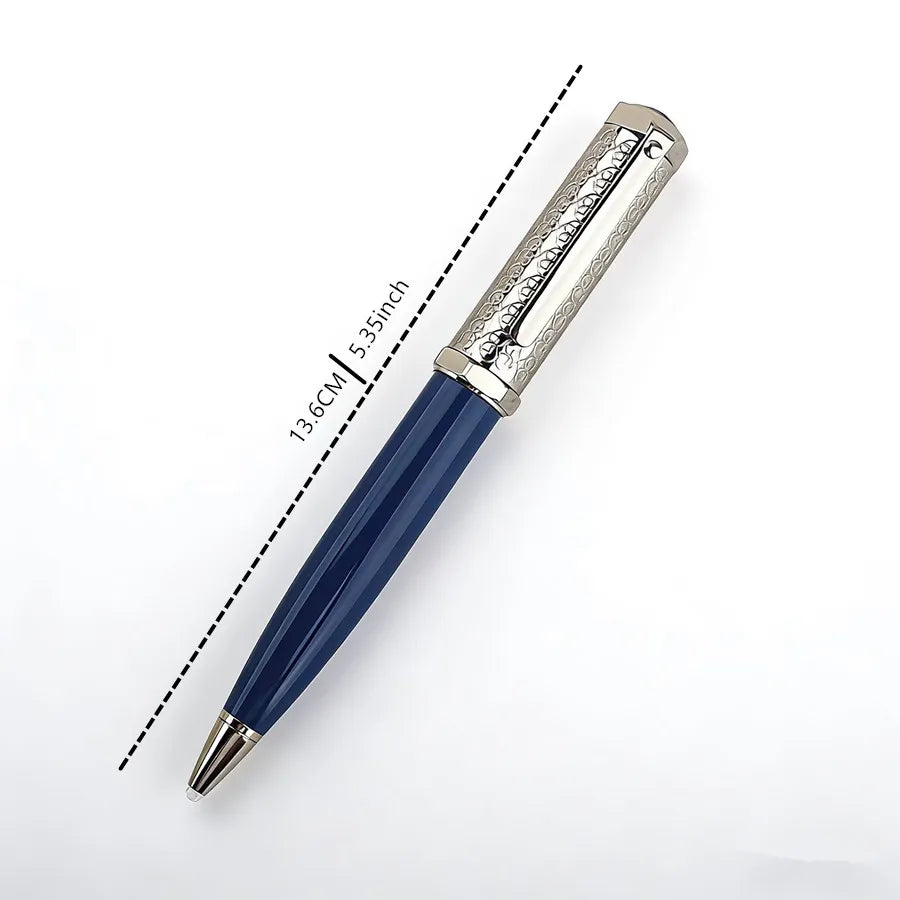 Luxury Retractable Ballpoint Pen,Metal Engraved Pattern Business Office Signature Pen, Smooth Writing School Stationery Supplies Quake