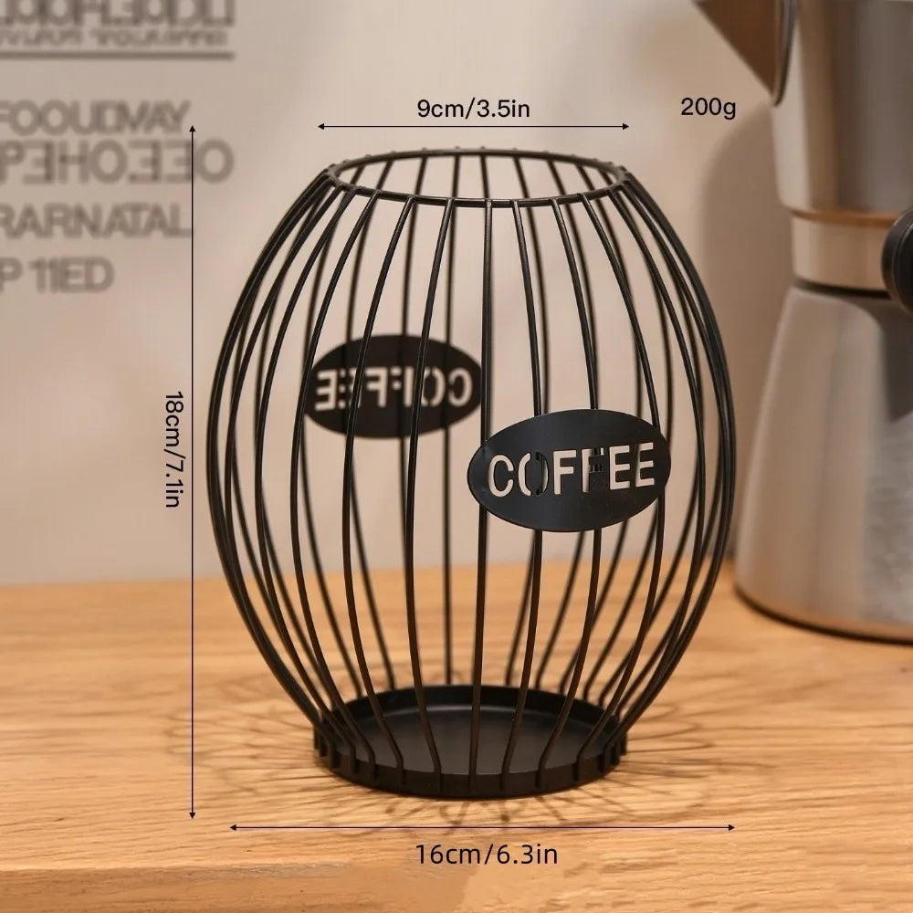 Large Capacity Coffee Pod Holder Irregular Shape Coffee Pod Coffee Capsule Holder Home Decoration Storage Cup Quake Black4