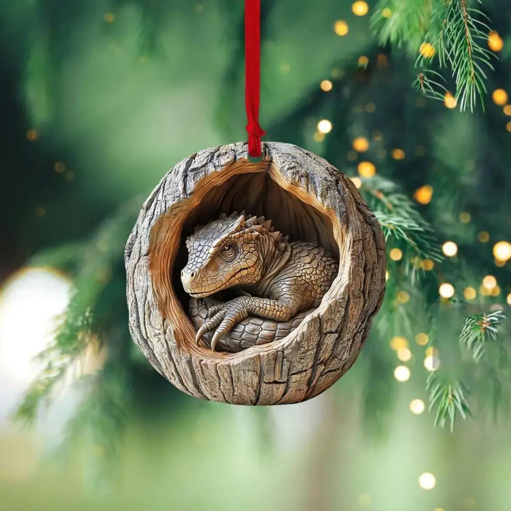 Festive Hanging Pendant Decoration Rustic Forest Christmas Ornaments 2d Acrylic Wildlife Decor for Christmas Tree Seasonal Quake