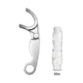 Stainless Steel Toothpick Dental Floss Reusable Flossing Holder Set Eco-friendly Teeth Cleaning Tools with 50 meters of floss Quake 1set