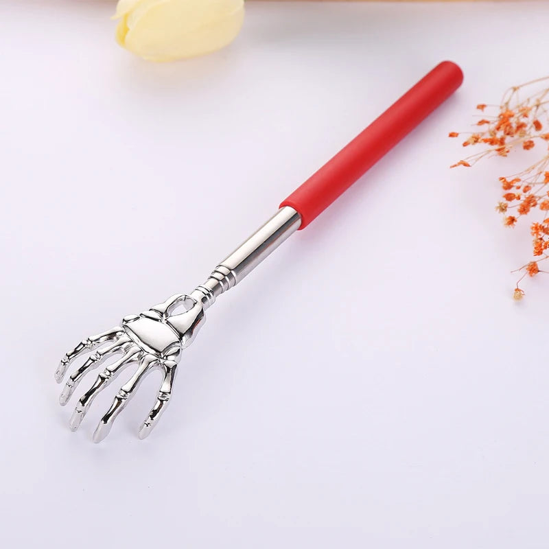 Stainless Steel Back Scratcher Telescopic Claw for Back Scraper Massage Relax Old Man Happy Health Products Massage Tools Quake red