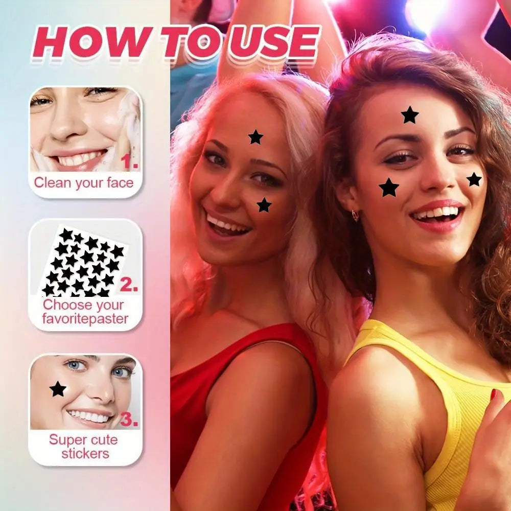 200/400PC Colorful Star Acne Patches Cute Pimple Treatment Stickers Hydrocolloid Invisible Cover for Zits & Blemishes Quake