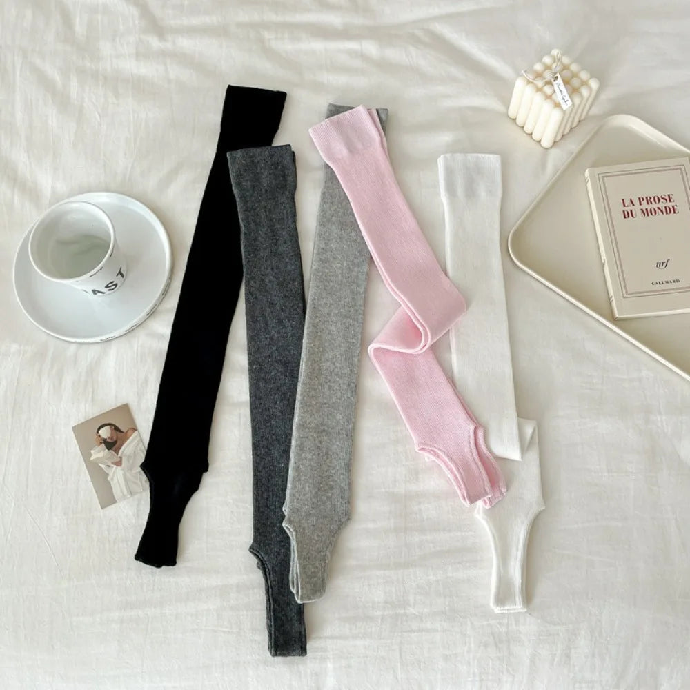 New Over Knee-High Women Stockings Thin Solid Color Long Knee Sock Breathable Cotton Long Knee High Socks Ladies Quake