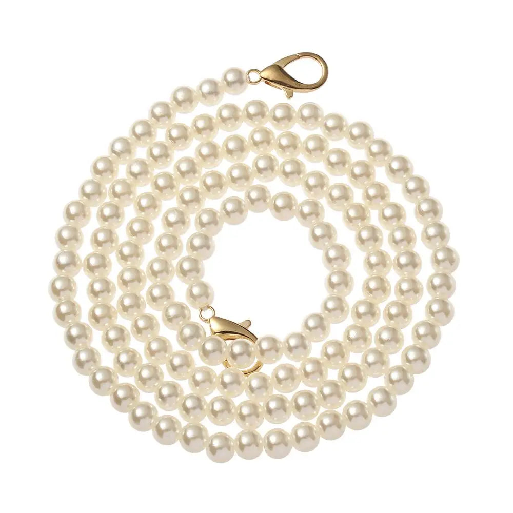 High Quality Pearl Belt Accessories Pearl Strap DIY purse Replacement Long Beaded Chain Bags Handbag Handles Quake 100cm