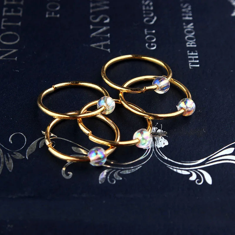 Star Dreadlock Beads Cuffs & Rings 5-Pack | Braid Hair Jewelry