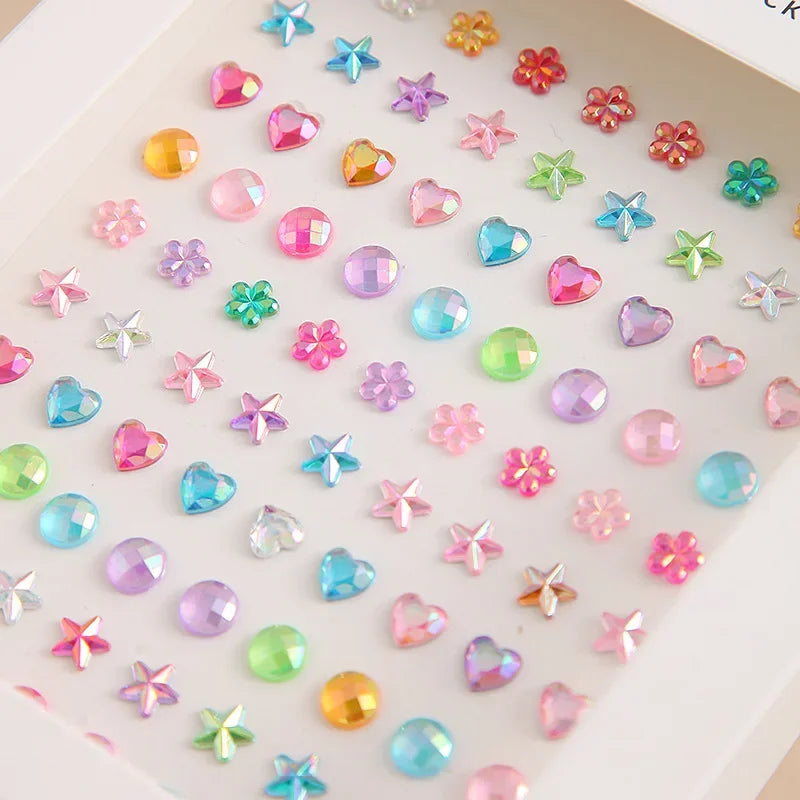 Love Star Drill Eyes Makeup Jewelry Crystal Rhinestones Tattoo Stickers DIY Face Eyes Eyebrow Tear Makeup Party Tattoo Stickers Quake