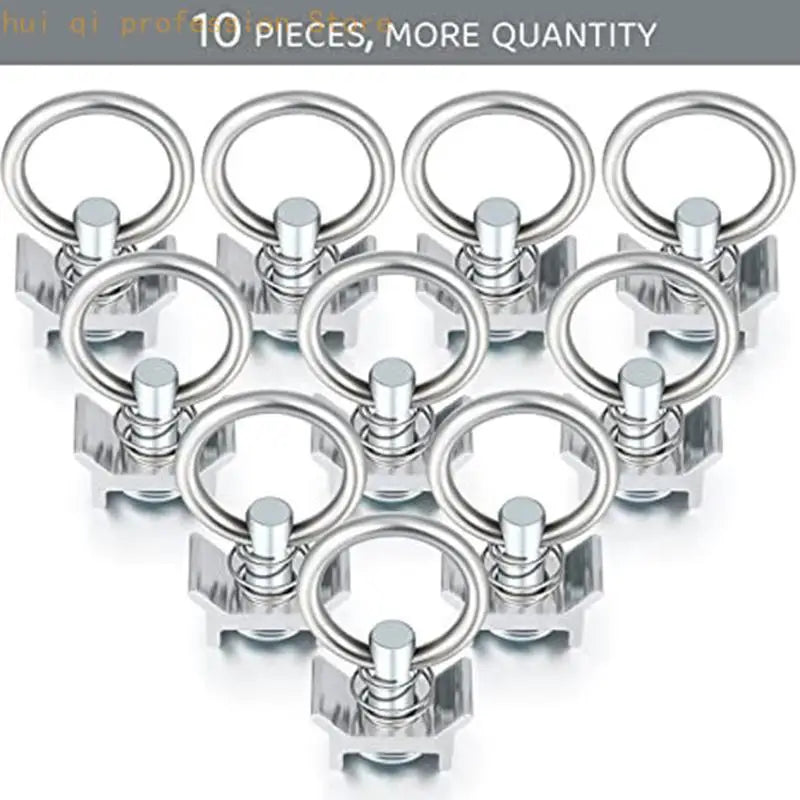 Stainless Steel Track Fitting L-Track Single Fitting with O-Ring for Create Tie-Down Anchors Points H8WE Quake 10PCS CN