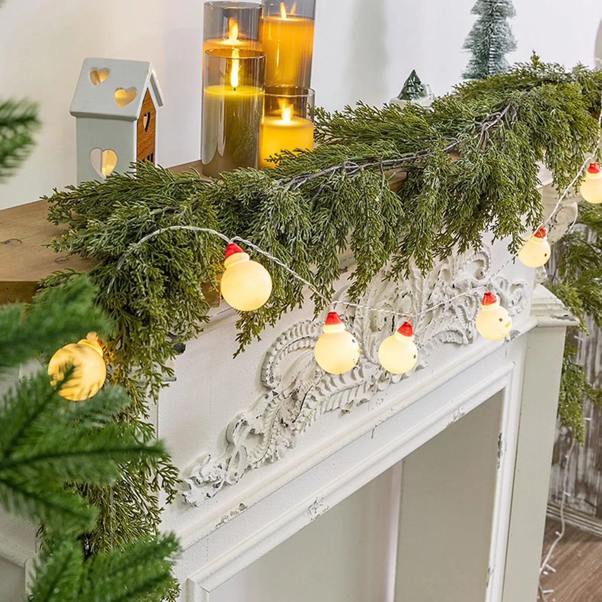 Christmas Artificial Cypress Leaf Vine Decorative Rustic Lifelike for Wedding Backdrop Arch Decor Accessories Multifunctional Quake