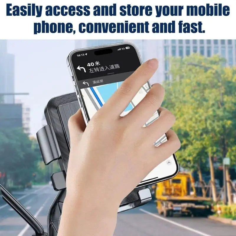 Motorcycle Handlebar/Rearview Mirror Mounted Phone Holder Scooter E-Bike Phone Cradle 360 Degree Rotating Shockproof Stand K1KF Quake