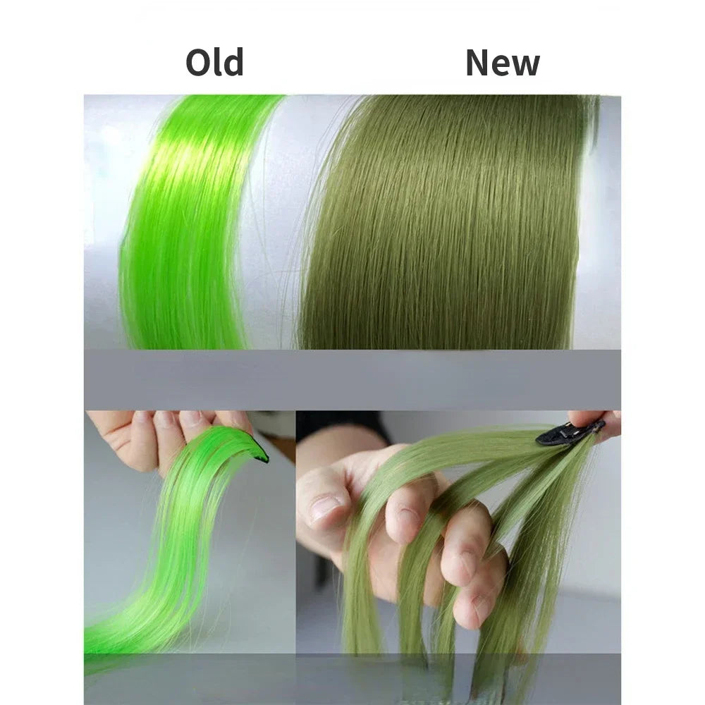 55cm Synthetic Hairclip in Curly Hair Extension Colored Curling Hairclip Hair Piece Invisible Hair Style Extension False Piece Quake
