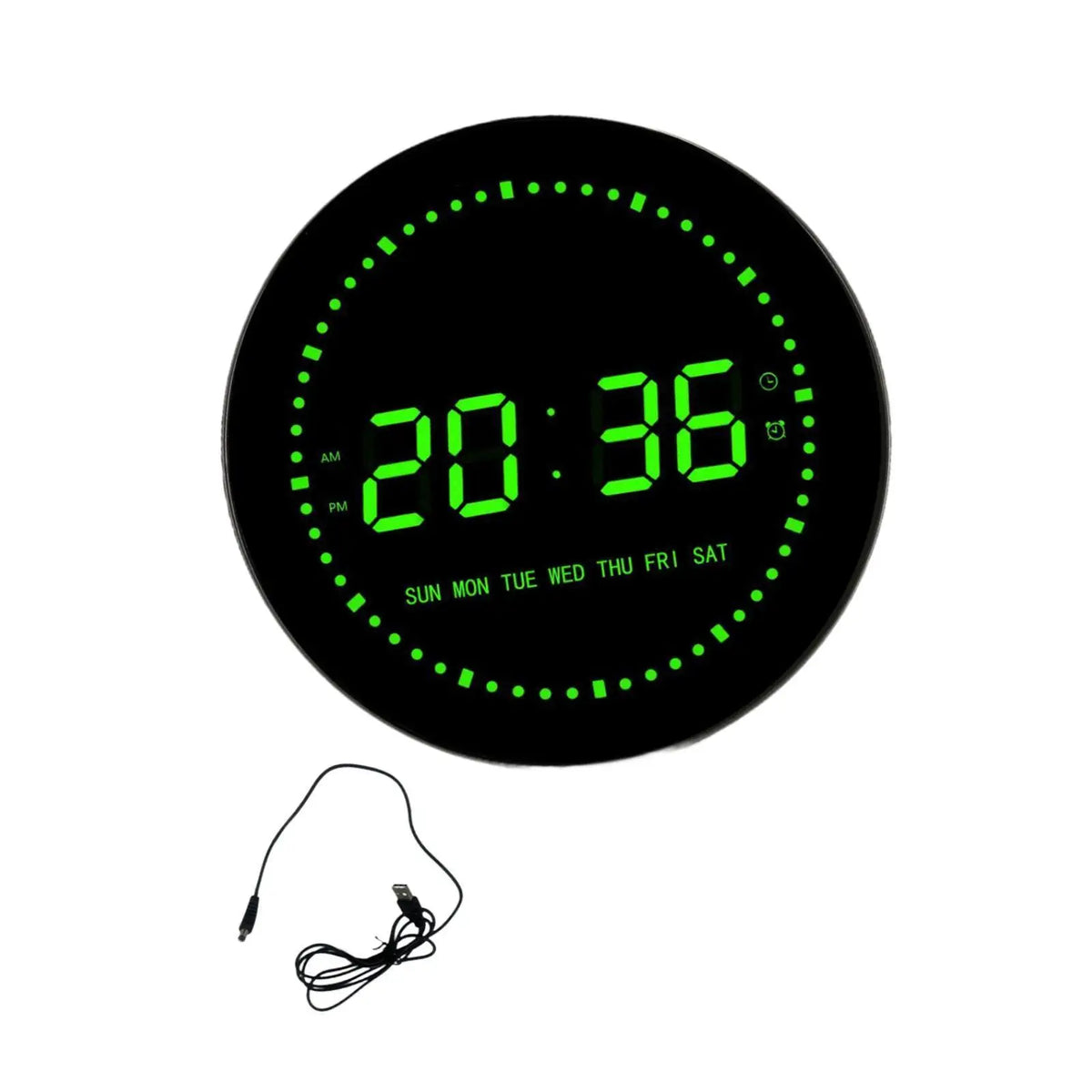 LED Digital Clock with USB Cable Tabletop Clock for Indoor School Classroom Quake Green Digital