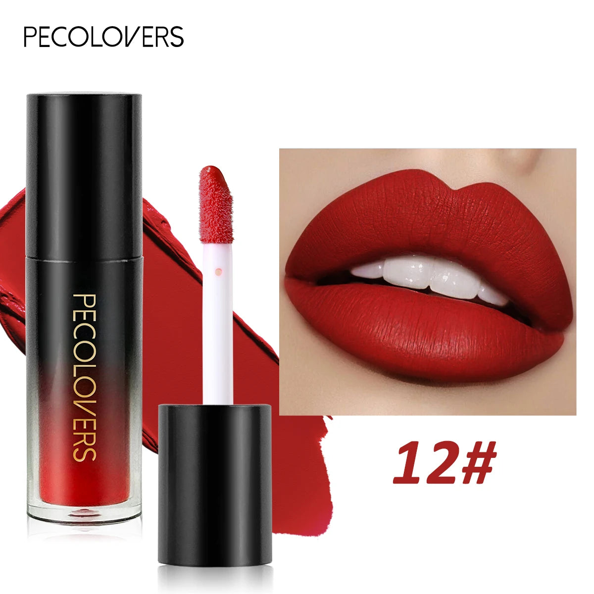 Multiple Colors Matte Velvet Lip Gloss, Waterproof Long-lasting Non-stick Cup,smooth Lipstick To Apply High Color Rendering Quake 12