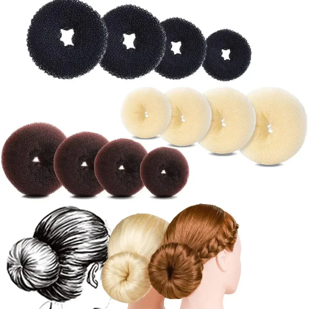 6/8/9.5cm Magic Hair Bun Maker Elegant Women Ladies Girls Magic Shaper Donut Hairbands Ponytail Hair Styling Tools Accessories Quake