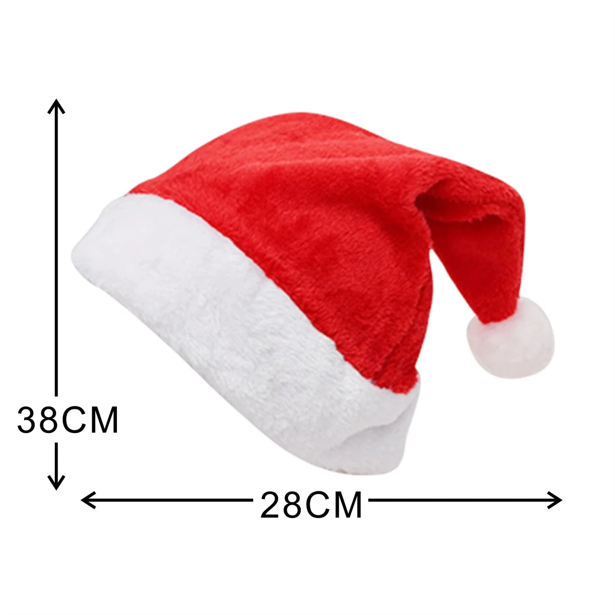 Merry Christmas adjustable LED Lights High-end Plush Children Adult Santa Hat Christmas Decorations Christmas Supplies LuminousS Quake Without LED 28x40cm