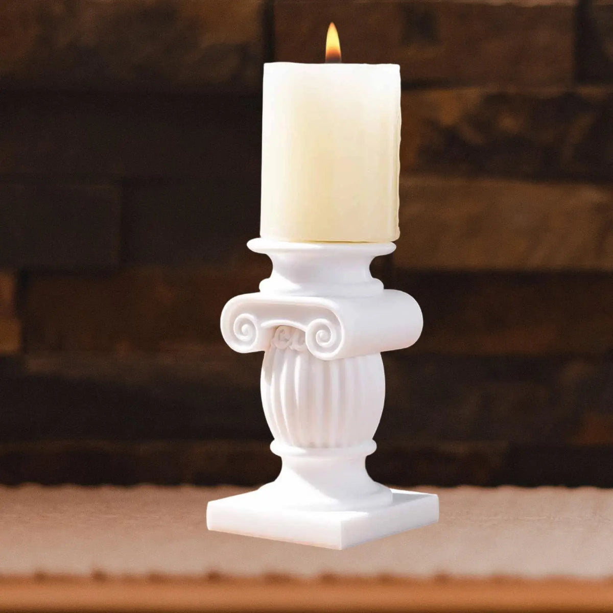 Greek Pillar Candle Stand Vintage Resin Candlestick Statue Art Deco Candle Holder for Luxury Room Decoration and Table Center Quake Default Title