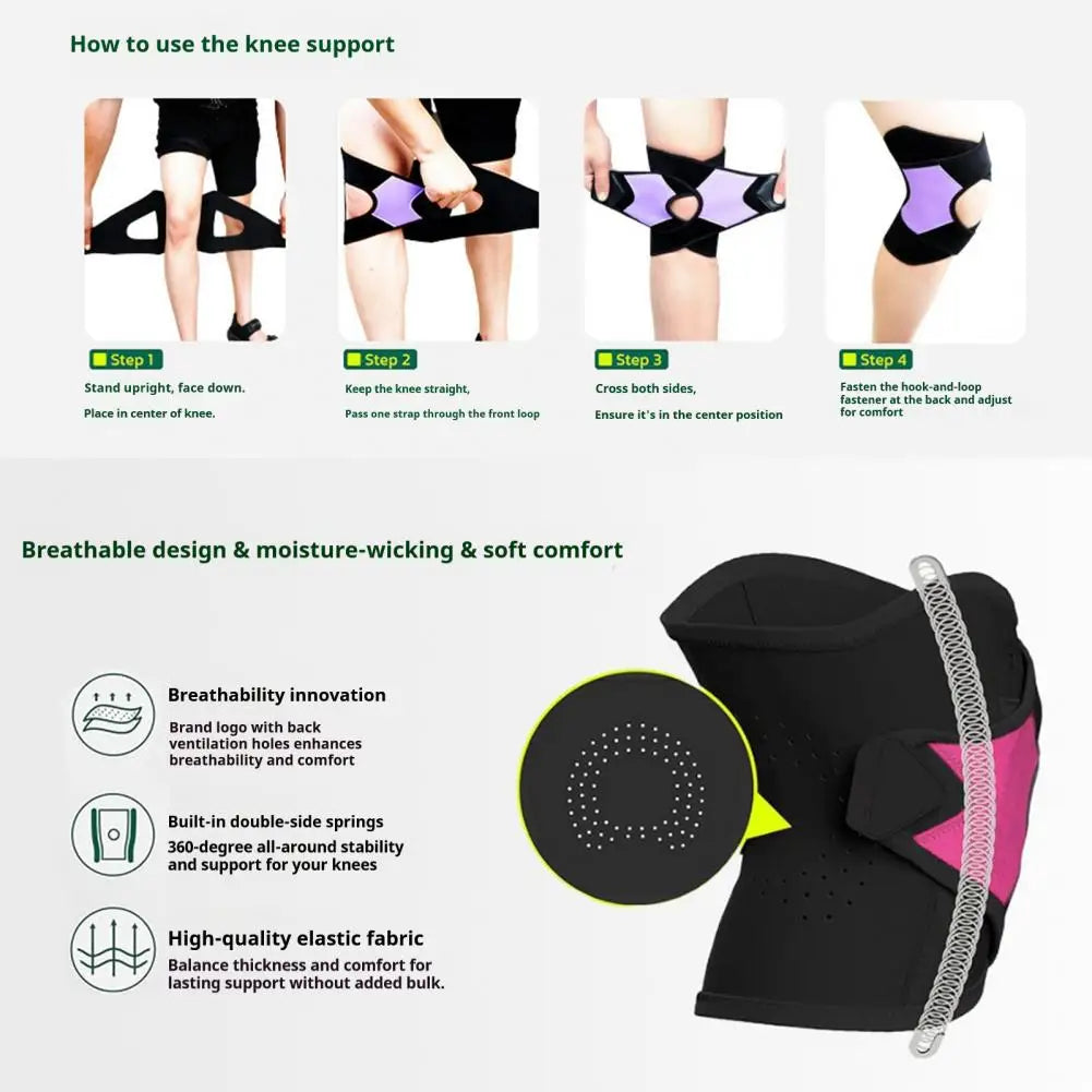 Motorcycle Protective kneepad Open Patella Knee Brace with Stabilizer Adjustable Men Women Knee Sleeve Knee Support Wrap Quake