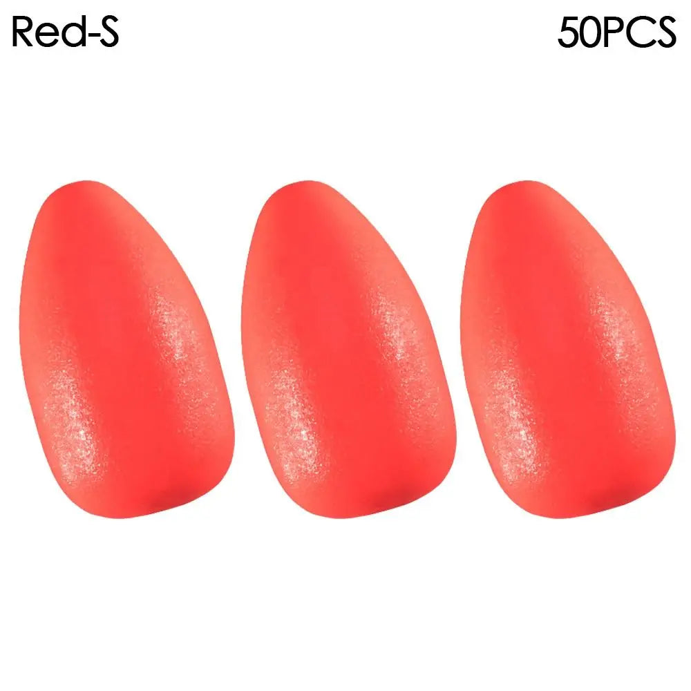50pcs new Stoppers Rig Rigging Material Foam Floats Ball Beans Bottom Fishing Floats Beads Quake Red-S
