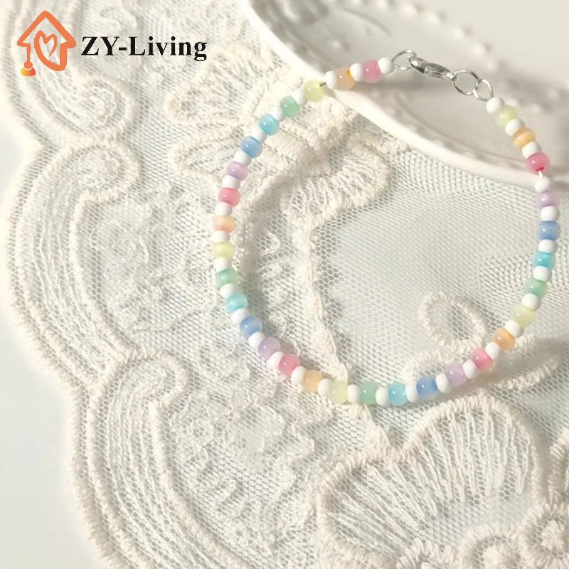 1PCS Colorful Beaded Bohemian Style Bracelet for Women And Girls Simple Sweet Versatile Jewelry Accessory Gift Quake